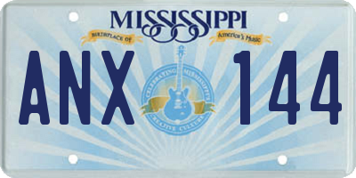 MS license plate ANX144