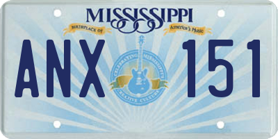 MS license plate ANX151