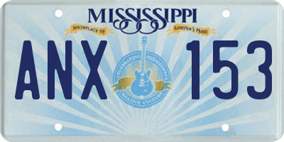 MS license plate ANX153