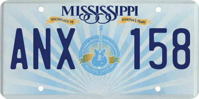 MS license plate ANX158