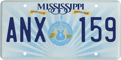 MS license plate ANX159