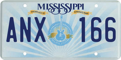 MS license plate ANX166