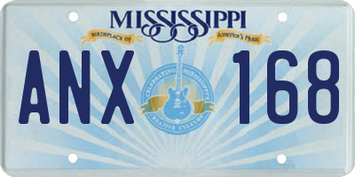 MS license plate ANX168