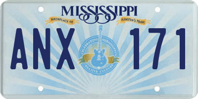 MS license plate ANX171