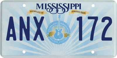 MS license plate ANX172