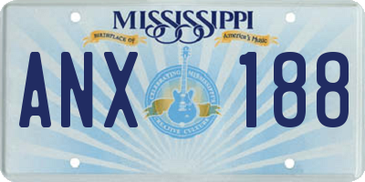 MS license plate ANX188