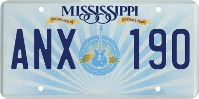 MS license plate ANX190