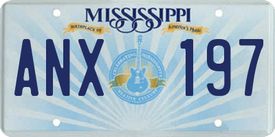 MS license plate ANX197