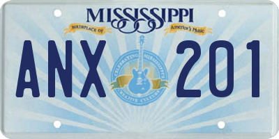 MS license plate ANX201