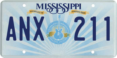 MS license plate ANX211