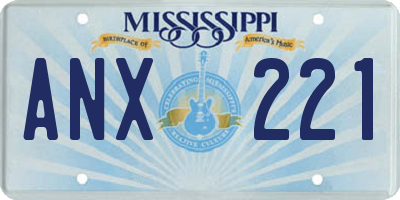 MS license plate ANX221