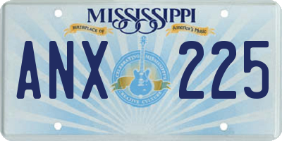 MS license plate ANX225