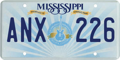 MS license plate ANX226