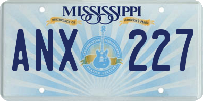 MS license plate ANX227
