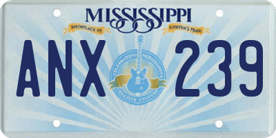 MS license plate ANX239