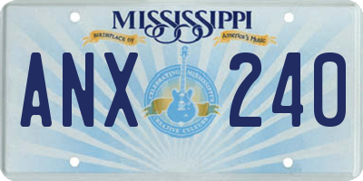 MS license plate ANX240