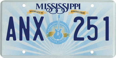 MS license plate ANX251