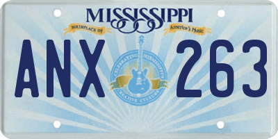 MS license plate ANX263