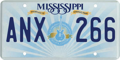 MS license plate ANX266