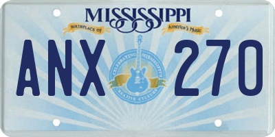MS license plate ANX270