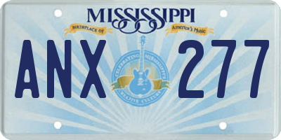 MS license plate ANX277