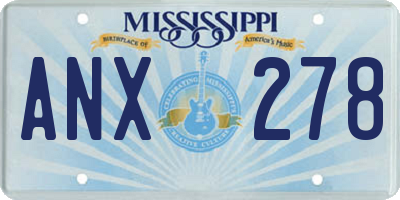 MS license plate ANX278