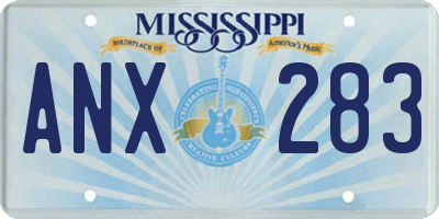 MS license plate ANX283