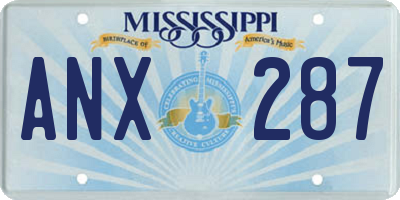 MS license plate ANX287