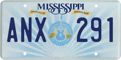 MS license plate ANX291