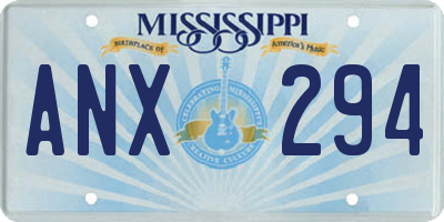 MS license plate ANX294