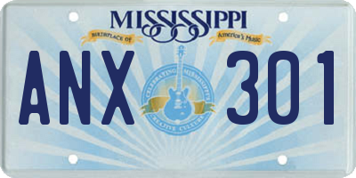 MS license plate ANX301