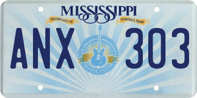 MS license plate ANX303