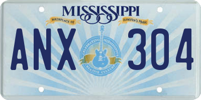 MS license plate ANX304
