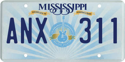MS license plate ANX311