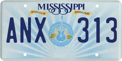 MS license plate ANX313