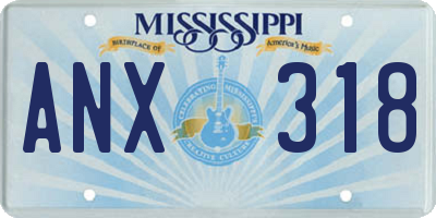 MS license plate ANX318