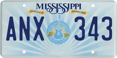 MS license plate ANX343