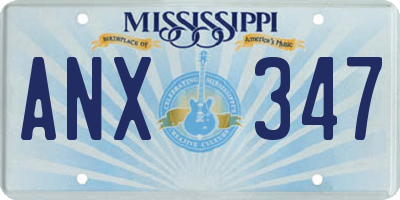 MS license plate ANX347