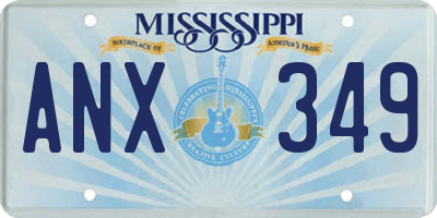 MS license plate ANX349