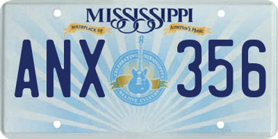 MS license plate ANX356