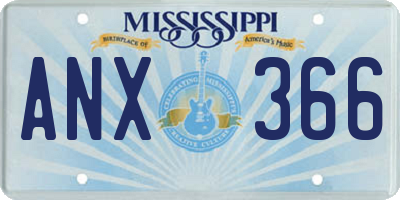MS license plate ANX366