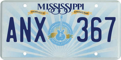 MS license plate ANX367