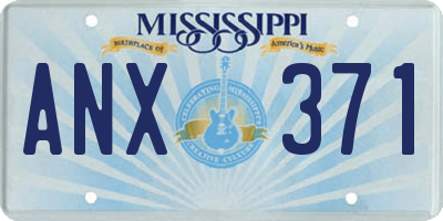 MS license plate ANX371
