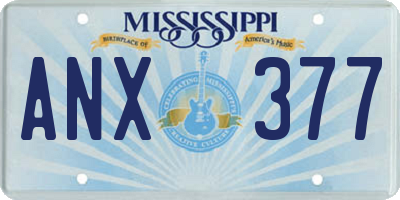 MS license plate ANX377