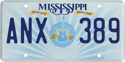 MS license plate ANX389