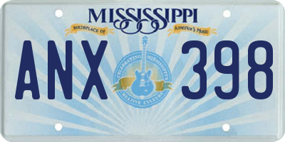 MS license plate ANX398