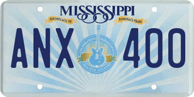 MS license plate ANX400