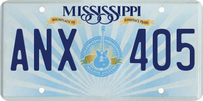MS license plate ANX405