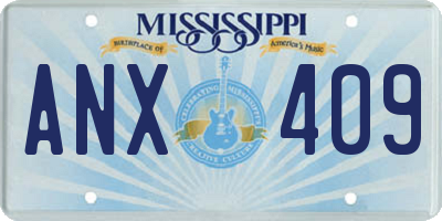 MS license plate ANX409