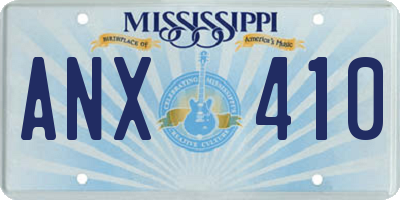 MS license plate ANX410